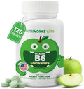 VitaWorks Vitaminas B6 para Niños, Tabletas Masticables de 20mg, Sabor Manzana Verde, Veganas, Sin Gluten, No Transgénicas, 120 Tabletas - imagen 1