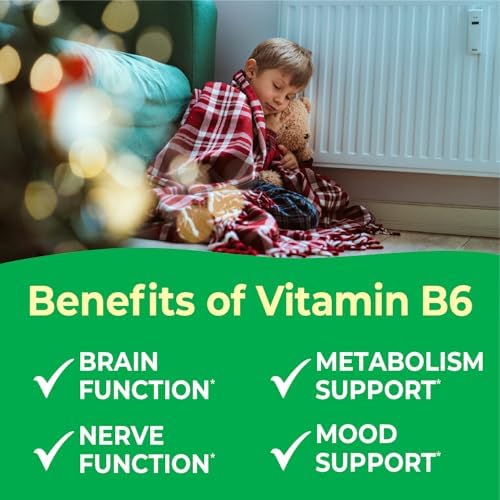 VitaWorks Vitaminas B6 para Niños, Tabletas Masticables de 20mg, Sabor Manzana Verde, Veganas, Sin Gluten, No Transgénicas, 120 Tabletas - imagen 3