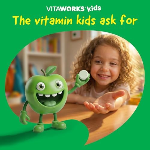 VitaWorks Vitaminas B6 para Niños, Tabletas Masticables de 20mg, Sabor Manzana Verde, Veganas, Sin Gluten, No Transgénicas, 120 Tabletas - imagen 8
