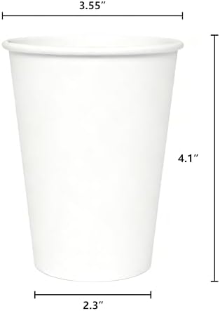 Tazas de Papel Desechables WhalePassing de 12 oz, 120 piezas - Blancas, Perfectas para Bebidas Frías y Calientes, Papel Grado Alimenticio, Reforzadas - imagen 2