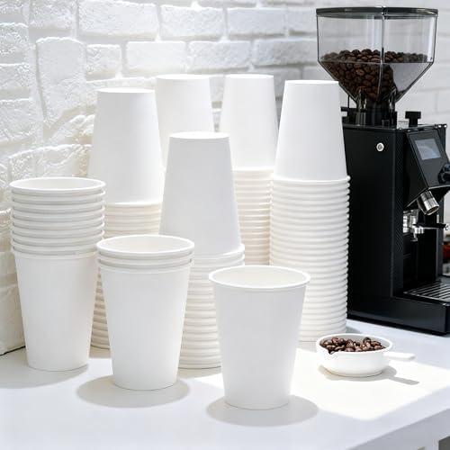 Tazas de Papel Desechables WhalePassing de 12 oz, 120 piezas - Blancas, Perfectas para Bebidas Frías y Calientes, Papel Grado Alimenticio, Reforzadas - imagen 5