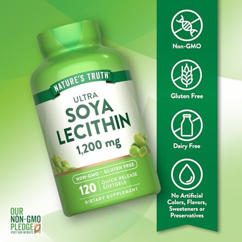 Lecitina de Soja Ultra 1200 mg de Nature's Truth | 120 Cápsulas Blandas | Suplemento Sin OGM y Sin Gluten - imagen 3