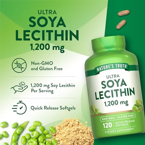 Lecitina de Soja Ultra 1200 mg de Nature's Truth | 120 Cápsulas Blandas | Suplemento Sin OGM y Sin Gluten - imagen 5