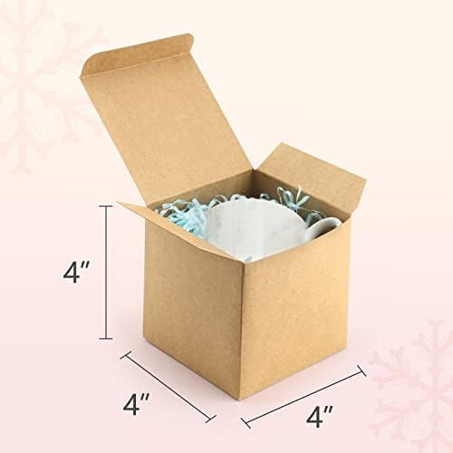 Cajas de Regalo ValBox 4x4x4 Marrón 50PCS de Papel Kraft con Tapa para Regalos, Manualidades, Cupcakes y Fiestas, Fáciles de Armar - imagen 2