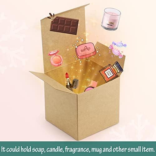 Cajas de Regalo ValBox 4x4x4 Marrón 50PCS de Papel Kraft con Tapa para Regalos, Manualidades, Cupcakes y Fiestas, Fáciles de Armar - imagen 4