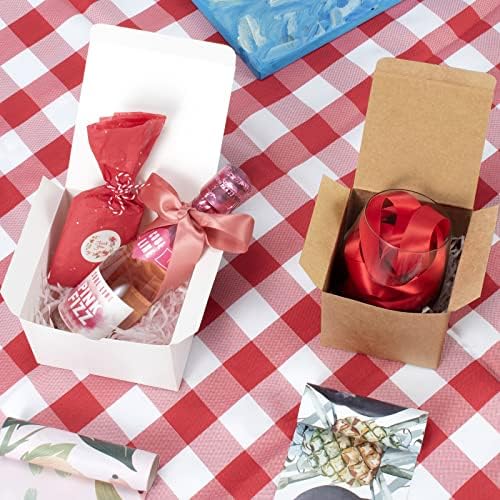 Cajas de Regalo ValBox 4x4x4 Marrón 50PCS de Papel Kraft con Tapa para Regalos, Manualidades, Cupcakes y Fiestas, Fáciles de Armar - imagen 5