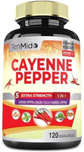 Suplementos de Extracto de Pimienta de Cayena en Cápsulas, Suministro para 4 Meses con Jengibre, Cúrcuma, Tulsi y Pimienta Negra - Apoya el Sistema - imagen 1