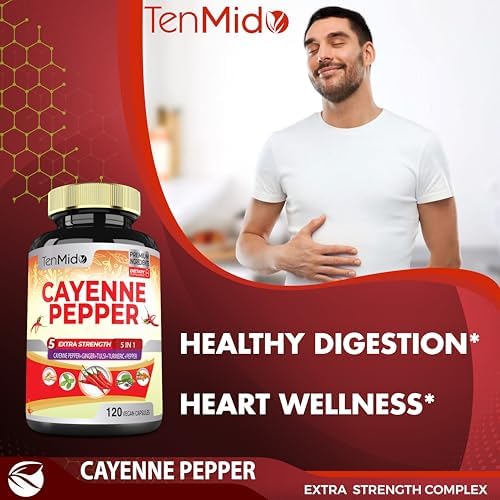 Suplementos de Extracto de Pimienta de Cayena en Cápsulas, Suministro para 4 Meses con Jengibre, Cúrcuma, Tulsi y Pimienta Negra - Apoya el Sistema - imagen 6