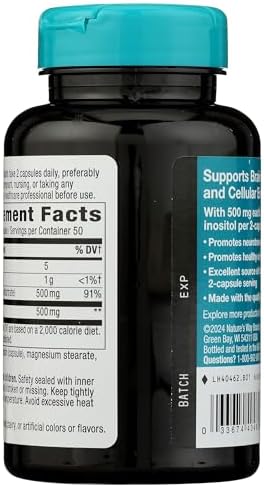 Choline e Inositol de Nature's Way, Salud Cerebral*, Energía Celular*, 1,000 mg por Porción, 100 Cápsulas - imagen 2