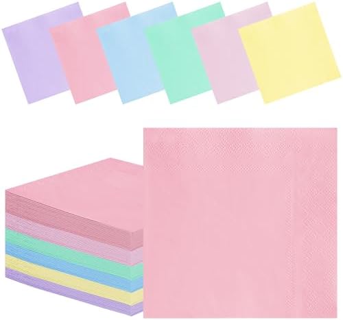 120 Piezas de Servilletas de Fiesta Arcoíris - Desechables de 3 Capas en Colores Pastel para Bebés, Cumpleaños, Bodas y Fiestas de Unicornio - imagen 1