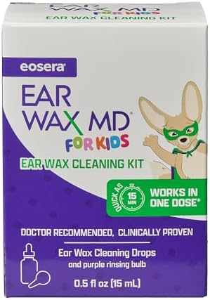Kit de Limpieza de Cerumen para Niños eosera - 15 mL - Gotas Disolventes de Cerumen con Bulbo de Enjuague - Kit de Limpieza Rápido - Edades 2+ - imagen 2
