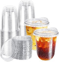 Haayeicai 50 Piezas de Vasos Plásticos Transparentes de 16 Oz con Tapas Sin Popote, Vasos Desechables para Café Helado, Smoothies y Bebidas Frías - imagen 1