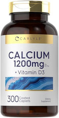 Carlyle Calcio 1200mg con Vitamina D3 | 300 Tabletas | Suplemento No Transgénico, Sin Gluten y Vegetariano - imagen 1