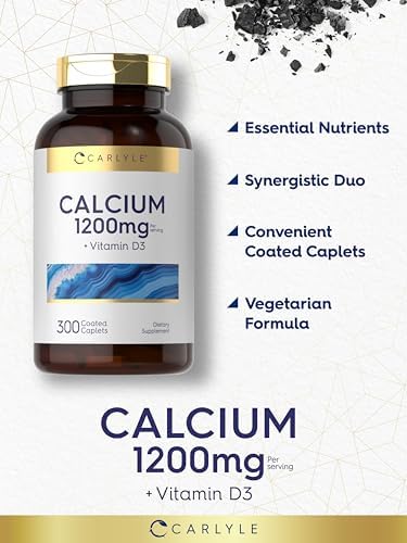 Carlyle Calcio 1200mg con Vitamina D3 | 300 Tabletas | Suplemento No Transgénico, Sin Gluten y Vegetariano - imagen 4