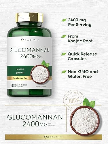 Cápsulas de Glucomanano Carlyle | 200 piezas | Suplemento de fibra soluble | Sin OGM, libre de gluten - imagen 4