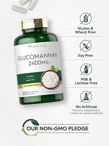 Cápsulas de Glucomanano Carlyle | 200 piezas | Suplemento de fibra soluble | Sin OGM, libre de gluten - imagen 5