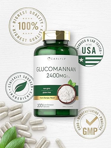 Cápsulas de Glucomanano Carlyle | 200 piezas | Suplemento de fibra soluble | Sin OGM, libre de gluten - imagen 6