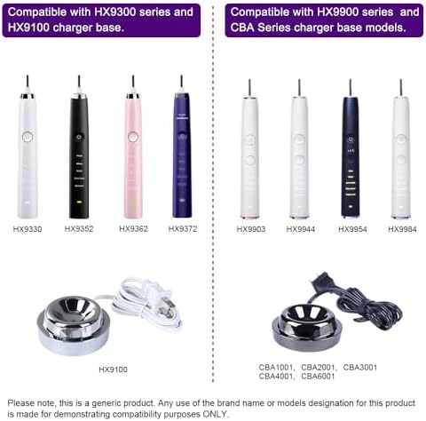 Cargador de Repuesto para Taza de Cristal Compatible con Cepillo de Dientes Philips Sonicare Diamondclean, Base de Carga HX9100 HX9300 HX9900 - imagen 4