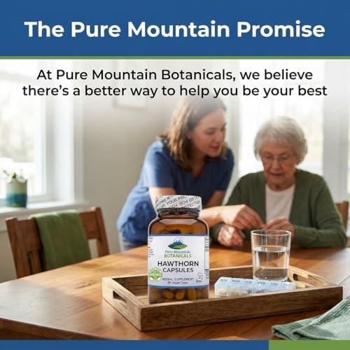 Cápsulas de Baya de Espino de Pure Mountain Botanicals - Suplemento Orgánico de 1000mg por Porción - 90 Cápsulas Veganas para la Salud Cardiovascular - imagen 8