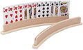 Soporte de Cartas Curvado de Madera Exqline, Juego de 4 para Niños, Adultos y Personas Mayores - 13.4 pulgadas con Base Ancha y Estable para Bridge, - imagen 1