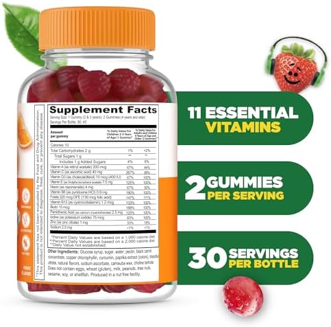 Gomitas Multivitamínicas Lifeable para Niños | Sabor Delicioso | Vitaminas A, C, D, E, B6, B12, Zinc, Biotina, Ácido Fólico, Yodo, Niacina | 90 - imagen 2