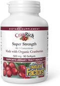 CranRich de Natural Factors, Concentrado de Arándano de Super Fuerza, Suplemento Antioxidante para el Apoyo del Tracto Urinario, No GMO, 90 cápsulas - imagen 1