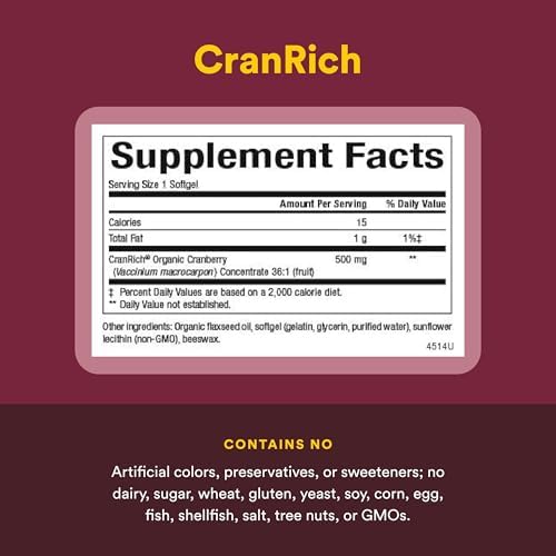 CranRich de Natural Factors, Concentrado de Arándano de Super Fuerza, Suplemento Antioxidante para el Apoyo del Tracto Urinario, No GMO, 90 cápsulas - imagen 4