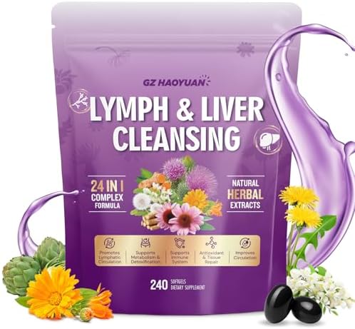 Suplemento para Drenaje Linfático, Limpieza y Reparación del Hígado, Mezcla Herbal 24 en 1 con Equinácea, Diente de León, Bardana, Bromelina, - imagen 8