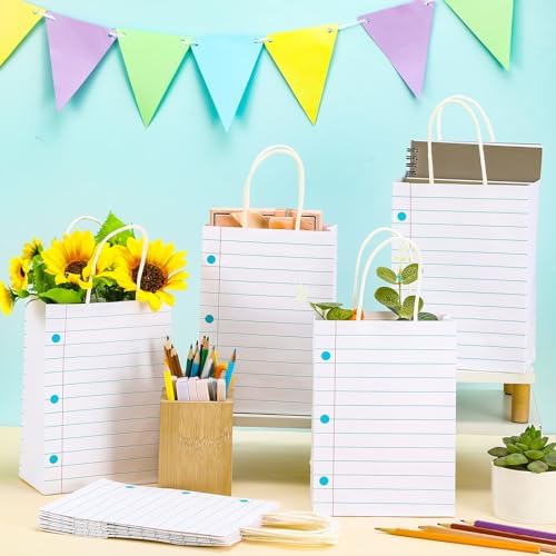 Kolldenn 30 Pzs Bolsas de Agradecimiento para Maestros, Regalos de Regreso a Clases, Bolsas de Papel Kraft con Asa para Fiesta de Graduación y Retiro - imagen 4