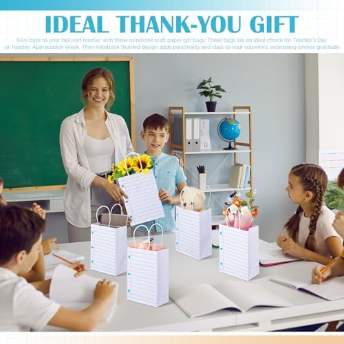 Kolldenn 30 Pzs Bolsas de Agradecimiento para Maestros, Regalos de Regreso a Clases, Bolsas de Papel Kraft con Asa para Fiesta de Graduación y Retiro - imagen 5