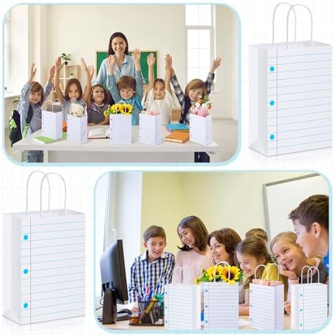 Kolldenn 30 Pzs Bolsas de Agradecimiento para Maestros, Regalos de Regreso a Clases, Bolsas de Papel Kraft con Asa para Fiesta de Graduación y Retiro - imagen 6