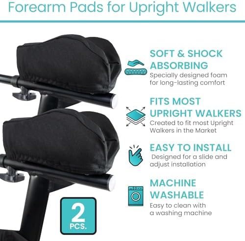 Almohadillas para antebrazos Vive para caminadores (2 piezas) - Funda de espuma ligera - Accesorios Upwalker - Descanso suave y cómodo para brazos, - imagen 2