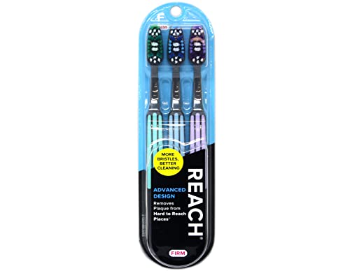 Cepillos de Dientes Reach Advanced Design, Colores Variados, Paquete de 3 (2 Paquetes) Total 6 Cepillos - imagen 2