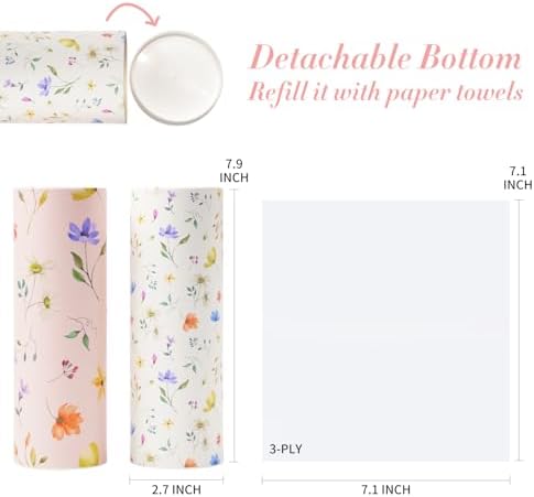 Juego de 4 Soportes de Tejido de Flores Silvestres Rosadas con 200 Paquetes de 3 Capas - Perfecto para el Portavasos del Auto, Regalos Lindos para el - imagen 3