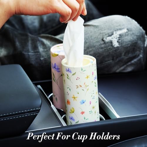 Juego de 4 Soportes de Tejido de Flores Silvestres Rosadas con 200 Paquetes de 3 Capas - Perfecto para el Portavasos del Auto, Regalos Lindos para el - imagen 5