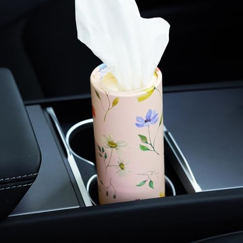 Juego de 4 Soportes de Tejido de Flores Silvestres Rosadas con 200 Paquetes de 3 Capas - Perfecto para el Portavasos del Auto, Regalos Lindos para el - imagen 6