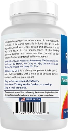 Suplemento de Cloruro de Potasio Best Naturals 99mg 400 Tabletas - Probado por Laboratorio Independiente - imagen 7