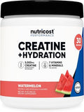 Creatina Monohidratada Nutricost + Hidratación Sabor Sandía (30 Porciones) - 7 Vitaminas y Minerales, 5000mg de Creatina por Porción - imagen 1