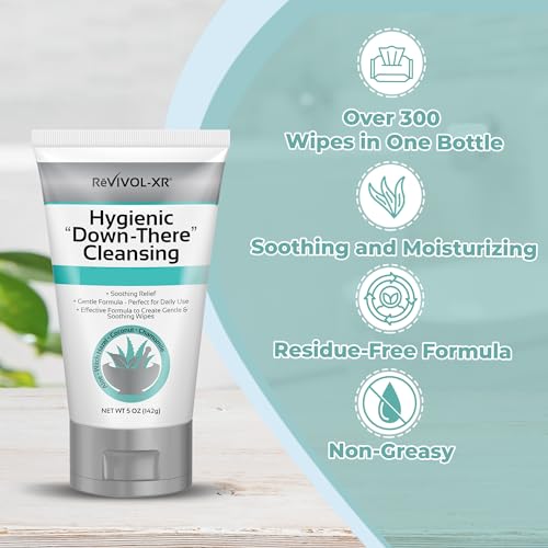 Loción Limpiadora Higiénica REVIVOL-XR, Alivio Suave + Aloe y Hamamelis para Áreas Sensibles, Produce 300+ Toallitas Húmedas desde el Inodoro - imagen 2