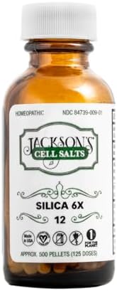Sal de Tejido Schuessler Silicea 6X de Jackson's #12 (Botella de 500 Pellets) - Vegano Certificado, Libre de Lactosa, Hecho en EE. UU. - imagen 1
