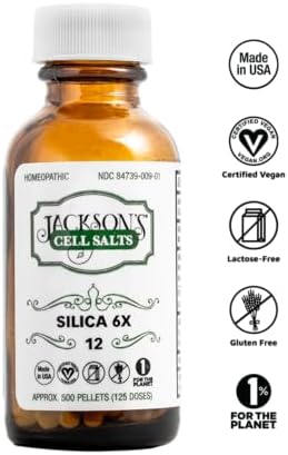 Sal de Tejido Schuessler Silicea 6X de Jackson's #12 (Botella de 500 Pellets) - Vegano Certificado, Libre de Lactosa, Hecho en EE. UU. - imagen 2