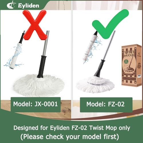 Cabezal de Repuesto Eyliden Modelo FZ-02-2020/FZ-02-2019, 2 Piezas de Paños de Microfibra para Mopas Eyliden, Ideal para Limpieza de Pisos (No - imagen 2