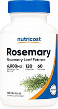 Extracto de Romero Nutricost 120 Cápsulas - Suplemento Vegano de Hoja de Romero, Sin Gluten, Sin OGM, 60 Porciones por Botella - imagen 1
