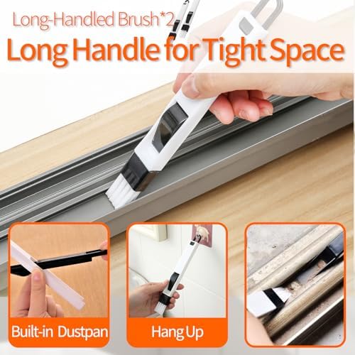Juego de 13 Piezas de Cepillos para Limpieza de Rincones, Kit de Cepillos para Ventanas con Cerdas Duras para Puertas Corredizas, Sillones, Azulejos - imagen 8