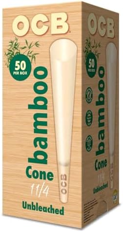 Conos de Papel para Enrollar OCB de Bambú Sin Blanquear 1-1/4 (84mm) - Paquete de 50 Conos - imagen 1