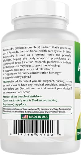Extracto de Ashwagandha Best Naturals 500 Mg 120 Cápsulas (Paquete de 2) - imagen 7