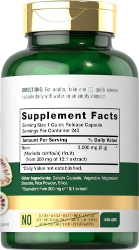 Cápsulas de Noni Carlyle | 240 Unidades | Suplemento Herbal Tradicional | Sin OGM, Libre de Gluten - imagen 2