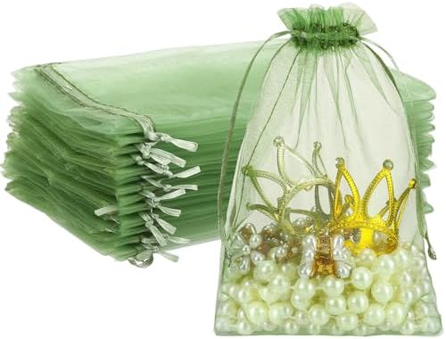 Bolsitas de Organza Verde Salvia 120PCS 5 x 7 Pulgadas con Cierre para Regalos, Joyas, Dulces - Boda, Baby Shower, Cumpleaños, Favor de Fiesta - imagen 1