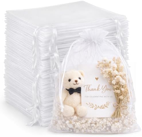 Bolsitas de Organza Verde Salvia 120PCS 5 x 7 Pulgadas con Cierre para Regalos, Joyas, Dulces - Boda, Baby Shower, Cumpleaños, Favor de Fiesta - imagen 8