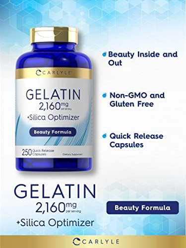 Cápsulas de Gelatina Carlyle | 2160 mg | 250 Píldoras | Con Optimizador de Sílice | Suplemento No Transgénico y Sin Gluten - imagen 3